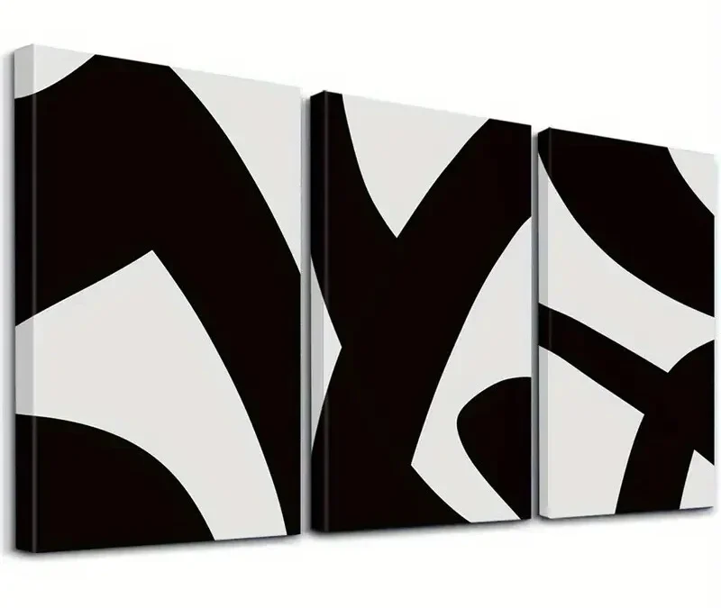 3pcs Black and White Decorative Wall Art Set Canvas Framed 40x60cm – High Quality Print 100% Australian Made Wall Canvas Ready to Hang