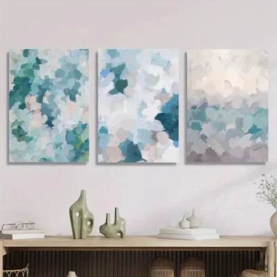 3pcs Color abstract painting Wall Art Set Canvas Framed 40x60cm - High Quality Print 100% Australian Made Wall Canvas Ready to Hang