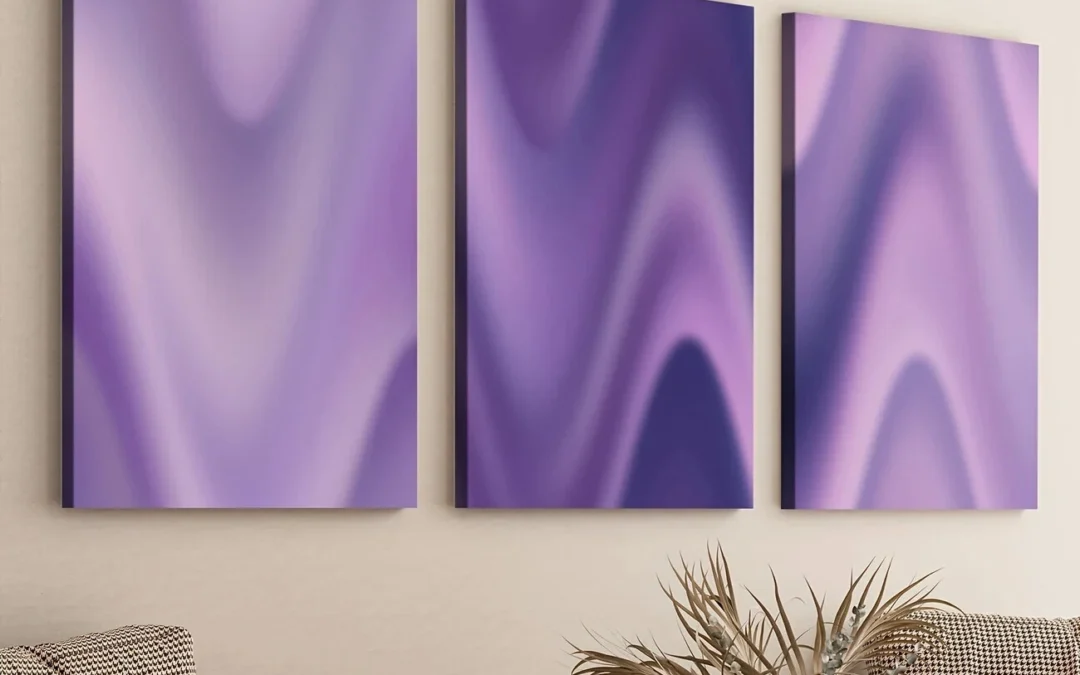 3pcs Purple Gradient Spiritual Colourful White Wall Art Set Canvas Framed 40x60cm – High Quality Print 100% Australian Made Wall Canvas Ready to Hang
