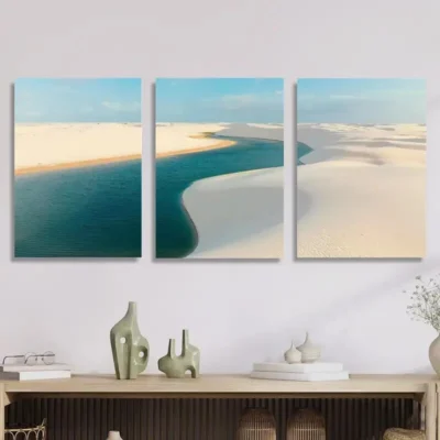 3pcs  Brazil's Atlantic Wall Art Set Canvas Framed 40x60cm - High Quality Print 100% Australian Made Wall Canvas Ready to Hang