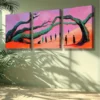 3pcs The pink desert Wall Art Set Canvas Framed 40x60cm - High Quality Print 100% Australian Made Wall Canvas Ready to Hang