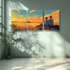 3pcs Wheat, field Art Painting Wall Art Set Canvas Framed 50x70cm - High Quality Print 100% Australian Made Wall Canvas Ready to Hang - Image 3
