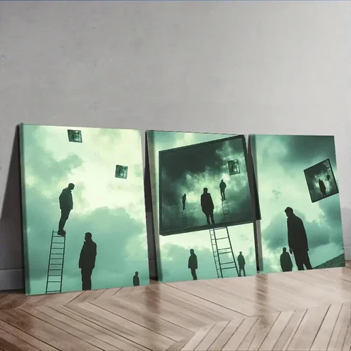 3pcs Surreal film, Strange Wall Art Set Canvas Framed 50x70cm – High Quality Print 100% Australian Made Wall Canvas Ready to Hang