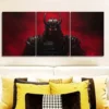 3pcs Crimson Warrior with Black Horns Wall Art Set Canvas Framed 50x70cm - High Quality Print 100% Australian Made Wall Canvas Ready to Hang - Image 2