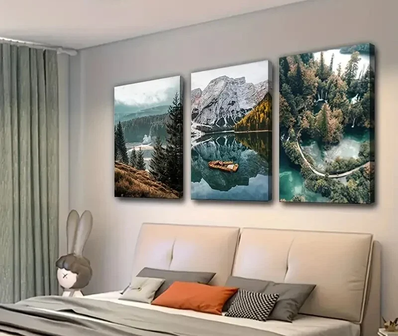 3pcs Nature Landscape Scandinavian Scenery Wall Art Set Canvas Framed 40x60cm – High Quality Print 100% Australian Made Wall Canvas Ready to Hang
