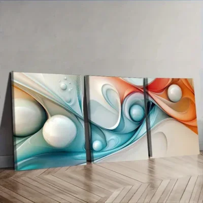 3pcs Colorful Spheres Design Wall Art Set Canvas Framed 40x60cm - High Quality Print 100% Australian Made Wall Canvas Ready to Hang