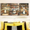 3pcs The whimsical chef Wall Art Set Canvas Framed 50x70cm - High Quality Print 100% Australian Made Wall Canvas Ready to Hang - Image 2