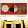 3pcs Abstract art painting of circles and rings D Wall Art Set Canvas Framed 40x60cm - High Quality Print 100% Australian Made Wall Canvas Ready to Hang - Image 2