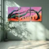 3pcs The pink desert Wall Art Set Canvas Framed 40x60cm - High Quality Print 100% Australian Made Wall Canvas Ready to Hang - Image 3