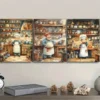 3pcs The whimsical chef Wall Art Set Canvas Framed 50x70cm - High Quality Print 100% Australian Made Wall Canvas Ready to Hang - Image 3