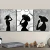 3pcs Elegant Silhouette Circular Patterns Wall Art Set Canvas Framed 40x60cm - High Quality Print 100% Australian Made Wall Canvas Ready to Hang - Image 2