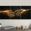 3pcs Mechanical Hand Wall Art Set Canvas Framed 50x70cm - High Quality Print 100% Australian Made Wall Canvas Ready to Hang - Image 3