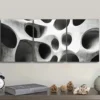 3pcs Organic shaped holes Abstract Wall Art Set Canvas Framed 50x70cm - High Quality Print 100% Australian Made Wall Canvas Ready to Hang - Image 3