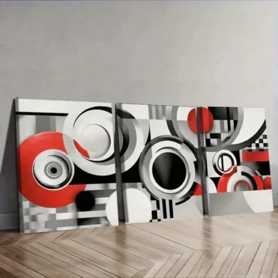 3pcs Classic Modern Spiral Gray Wall Art Set Canvas Framed 40x60cm - High Quality Print 100% Australian Made Wall Canvas Ready to Hang