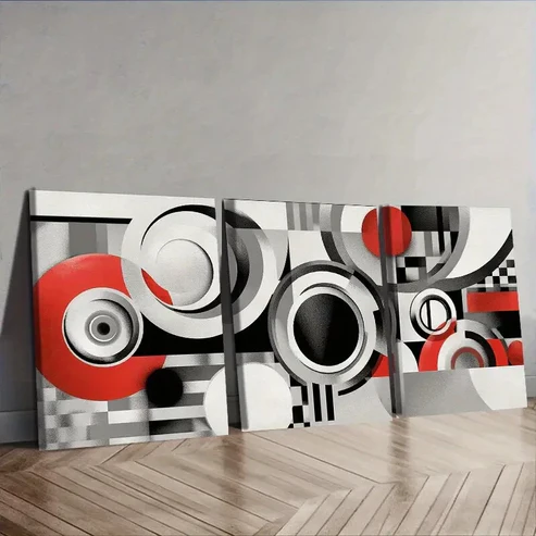 3pcs Classic Modern Spiral Gray Wall Art Set Canvas Framed 40x60cm – High Quality Print 100% Australian Made Wall Canvas Ready to Hang