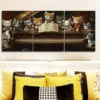 3pcs The cat on the piano Wall Art Set Canvas Framed 40x60cm - High Quality Print 100% Australian Made Wall Canvas Ready to Hang - Image 2