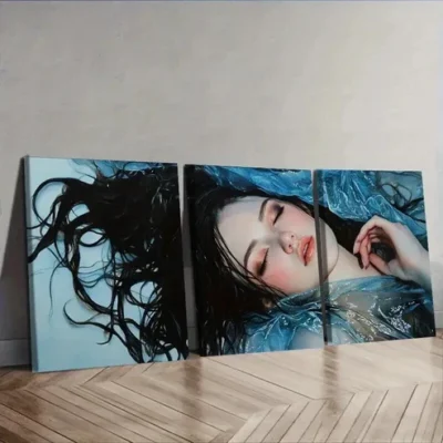 3pcs The Woman Lying on the Ground Series Wall Art Set Canvas Framed 50x70cm - High Quality Print 100% Australian Made Wall Canvas Ready to Hang