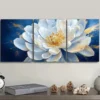 3pcs Oversized white flowers Wall Art Set Canvas Framed 40x60cm - High Quality Print 100% Australian Made Wall Canvas Ready to Hang - Image 3
