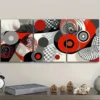3pcs Spiral of gray shadows Wall Art Set Canvas Framed 50x70cm - High Quality Print 100% Australian Made Wall Canvas Ready to Hang - Image 3
