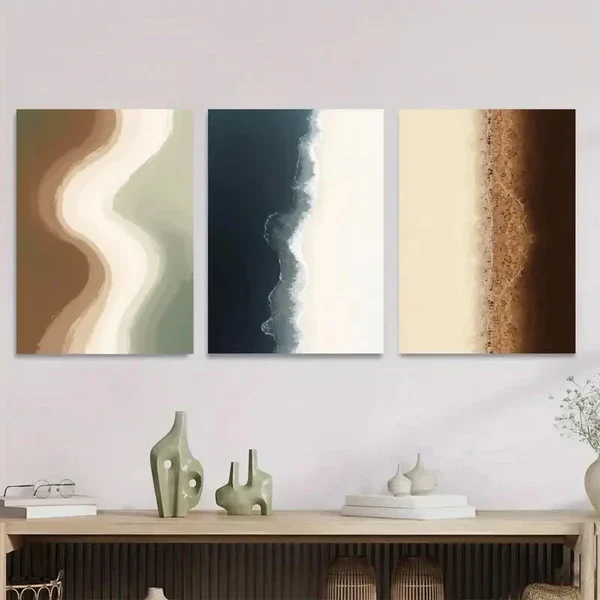 3pcs Abstract Modern Elegant Classic Art Wall Art Set Canvas Framed 50x70cm – High Quality Print 100% Australian Made Wall Canvas Ready to Hang