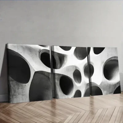 3pcs Organic shaped holes Abstract Wall Art Set Canvas Framed 50x70cm - High Quality Print 100% Australian Made Wall Canvas Ready to Hang