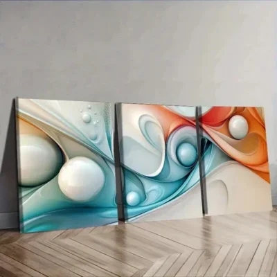 3pcs Colorful Spheres Design Wall Art Set Canvas Framed 50x70cm - High Quality Print 100% Australian Made Wall Canvas Ready to Hang