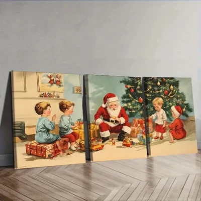 3pcs Merry Christmas breath Wall Art Set Canvas Framed 40x60cm - High Quality Print 100% Australian Made Wall Canvas Ready to Hang