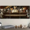 3pcs The cat on the piano Wall Art Set Canvas Framed 40x60cm - High Quality Print 100% Australian Made Wall Canvas Ready to Hang - Image 3