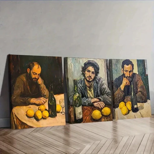 3pcs Drunk man Wall Art Set Canvas Framed 50x70cm – High Quality Print 100% Australian Made Wall Canvas Ready to Hang