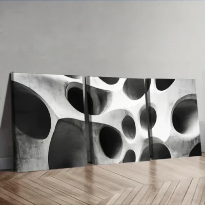 3pcs Organic shaped holes Abstract Wall Art Set Canvas Framed 40x60cm - High Quality Print 100% Australian Made Wall Canvas Ready to Hang