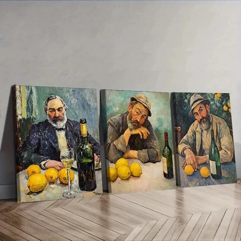 3pcs Drunk man Trio With Lime Wall Art Set Canvas Framed 50x70cm – High Quality Print 100% Australian Made Wall Canvas Ready to Hang