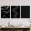 3pcs Modern Black Abstract paintings Wall Art Set Canvas Framed 50x70cm - High Quality Print 100% Australian Made Wall Canvas Ready to Hang