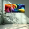 3pcs Art Painting Wool fabric Wall Art Set Canvas Framed 50x70cm - High Quality Print 100% Australian Made Wall Canvas Ready to Hang - Image 3
