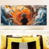 3pcs Fisherman, Koi Water Wall Art Set Canvas Framed 40x60cm - High Quality Print 100% Australian Made Wall Canvas Ready to Hang - Image 3
