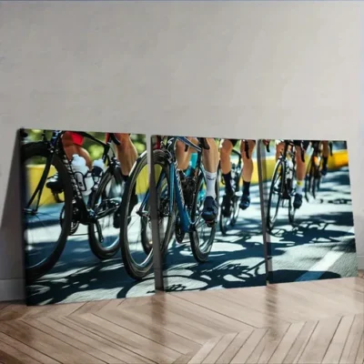 3pcs A Bicycle race Wall Art Set Canvas Framed 40x60cm - High Quality Print 100% Australian Made Wall Canvas Ready to Hang