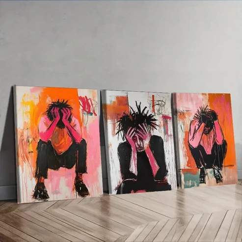 3pcs Pink, Luxurious,Wall Art Set Canvas Framed 50x70cm – High Quality Print 100% Australian Made Wall Canvas Ready to Hang