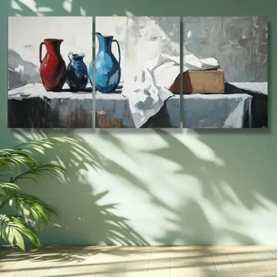 3pcs Pot and kettle Wall Art Set Canvas Framed 40x60cm -High Quality Print 100% Australian Made Wall Canvas Ready to Hang