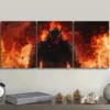 3pcs Crimson Warrior with Black Horns Wall Art Set Canvas Framed 50x70cm - High Quality Print 100% Australian Made Wall Canvas Ready to Hang - Image 3
