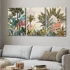 3pcs Beautiful Forest Flowers And Birds Blue Red Wall Art Set Canvas Framed 50x70cm - High Quality Print 100% Australian Made Wall Canvas Ready to Hang - Image 3