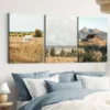 3pcs Farmhouse Large Nature White Horse Mountain Wall Art Set Canvas Framed 40x60cm - High Quality Print 100% Australian Made Wall Canvas Ready to Hang - Image 3