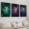 3pcs Soccer Tennis And Basketball Drawing Wall Art Set Canvas Framed 40x60cm - High Quality Print 100% Australian Made Wall Canvas Ready to Hang