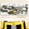 3pcs Jiangnan water town Wall Art Set Canvas Framed 50x70cm - High Quality Print 100% Australian Made Wall Canvas Ready to Hang - Image 2