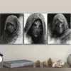 3pcs The Enigmatic Cloaked Woman from Egypt Wall Art Set Canvas Framed 40x60cm - High Quality Print 100% Australian Made Wall Canvas Ready to Hang - Image 3