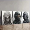 3pcs The mysterious cloaked woman of Egypt Wall Art Set Canvas Framed 50x70cm - High Quality Print 100% Australian Made Wall Canvas Ready to Hang