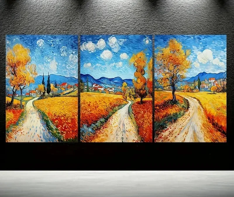 3pcs Beautiful Countryside Farmland Scenery Wall Art Set Canvas Framed 40x60cm – High Quality Print 100% Australian Made Wall Canvas Ready to Hang