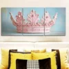 3pcs Pink Crown Design Wall Art Set Canvas Framed 50x70cm - High Quality Print 100% Australian Made Wall Canvas Ready to Hang - Image 2