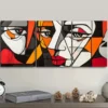 3pcs Modern abstract images of a single face Wall Art Set Canvas Framed 50x70cm - High Quality Print 100% Australian Made Wall Canvas Ready to Hang - Image 3