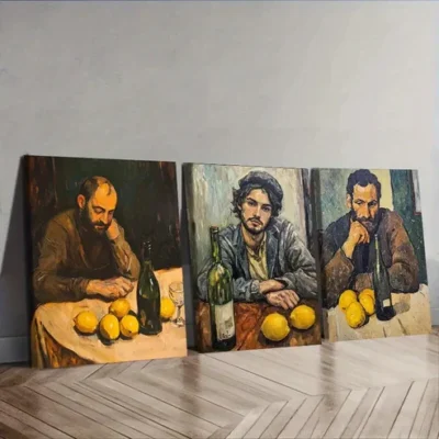 3pcs Drunk man Wall Art Set Canvas Framed 40x60cm - High Quality Print 100% Australian Made Wall Canvas Ready to Hang