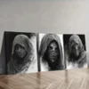 3pcs The Enigmatic Cloaked Woman from Egypt Wall Art Set Canvas Framed 40x60cm - High Quality Print 100% Australian Made Wall Canvas Ready to Hang