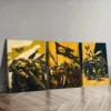 3pcs Soldiers on the planet Wall Art Set Canvas Framed 40x60cm - High Quality Print 100% Australian Made Wall Canvas Ready to Hang